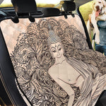 Beige Buddha Mandala Print Pet Car Back Seat Cover