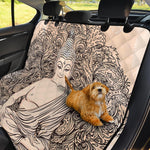 Beige Buddha Mandala Print Pet Car Back Seat Cover