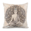 Beige Buddha Mandala Print Pillow Cover