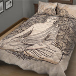 Beige Buddha Mandala Print Quilt Bed Set