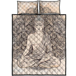 Beige Buddha Mandala Print Quilt Bed Set