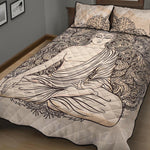 Beige Buddha Mandala Print Quilt Bed Set