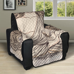 Beige Buddha Mandala Print Recliner Protector