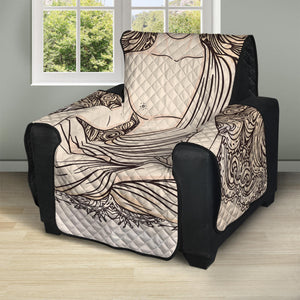 Beige Buddha Mandala Print Recliner Protector