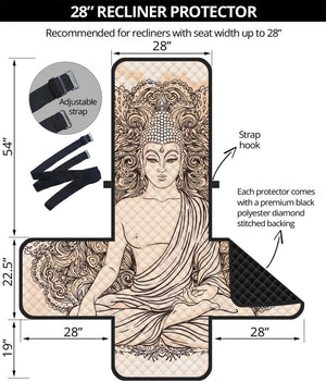 Beige Buddha Mandala Print Recliner Protector