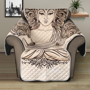 Beige Buddha Mandala Print Recliner Protector