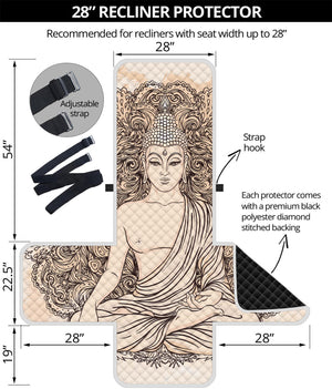 Beige Buddha Mandala Print Recliner Protector