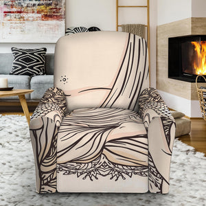 Beige Buddha Mandala Print Recliner Slipcover