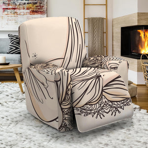 Beige Buddha Mandala Print Recliner Slipcover