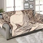 Beige Buddha Mandala Print Sofa Protector