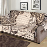 Beige Buddha Mandala Print Sofa Protector