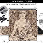 Beige Buddha Mandala Print Sofa Protector