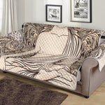 Beige Buddha Mandala Print Sofa Protector