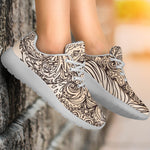 Beige Buddha Mandala Print Sport Shoes GearFrost