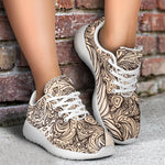 Beige Buddha Mandala Print Sport Shoes GearFrost