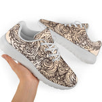 Beige Buddha Mandala Print Sport Shoes GearFrost