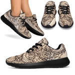 Beige Buddha Mandala Print Sport Shoes GearFrost