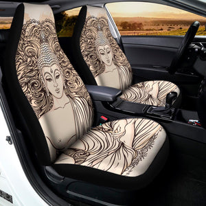 Beige Buddha Mandala Print Universal Fit Car Seat Covers