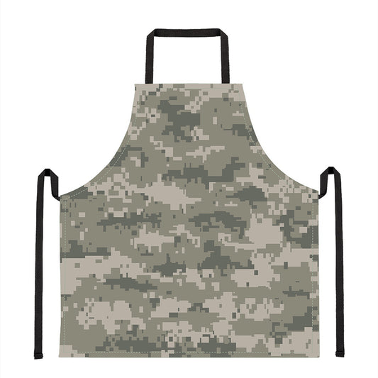 Beige Digital Camo Pattern Print Apron