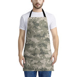 Beige Digital Camo Pattern Print Apron