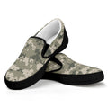 Beige Digital Camo Pattern Print Black Slip On Sneakers