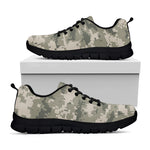 Beige Digital Camo Pattern Print Black Sneakers