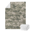 Beige Digital Camo Pattern Print Blanket