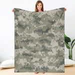 Beige Digital Camo Pattern Print Blanket