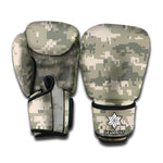Beige Digital Camo Pattern Print Boxing Gloves
