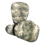 Beige Digital Camo Pattern Print Boxing Gloves