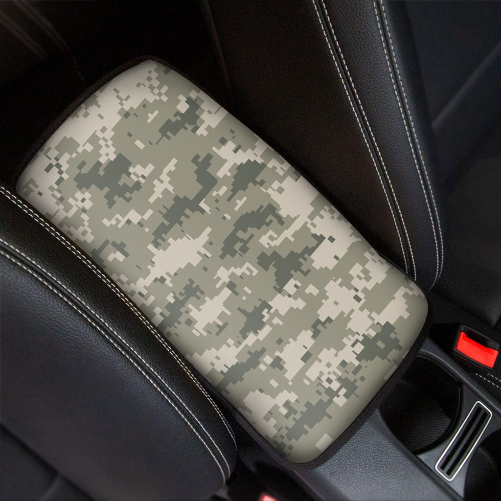 Beige Digital Camo Pattern Print Car Center Console Cover
