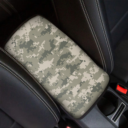 Beige Digital Camo Pattern Print Car Center Console Cover