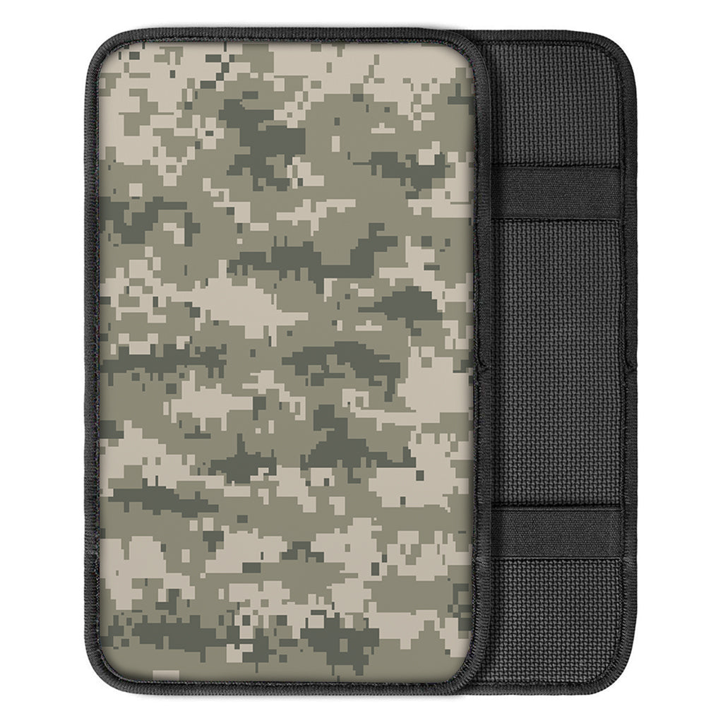 Beige Digital Camo Pattern Print Car Center Console Cover