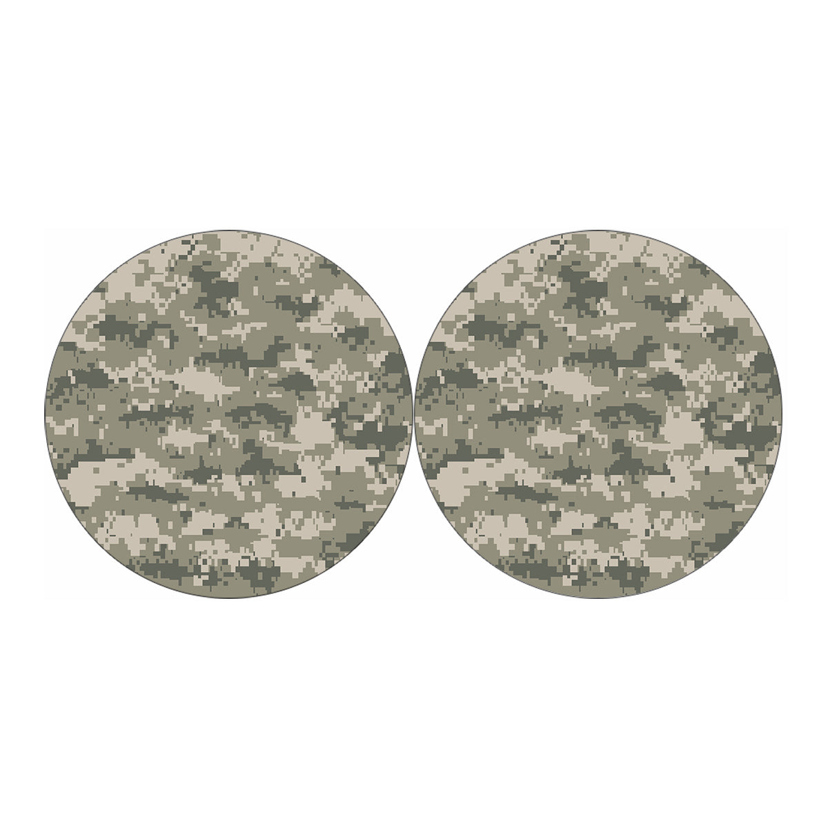 Beige Digital Camo Pattern Print Car Coasters
