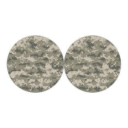 Beige Digital Camo Pattern Print Car Coasters