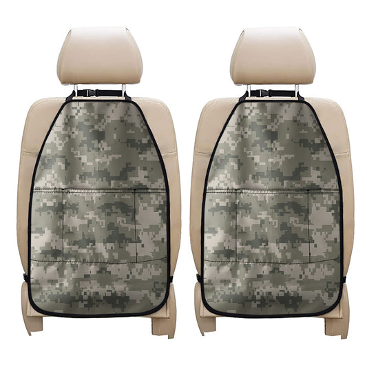 Beige Digital Camo Pattern Print Car Seat Organizers