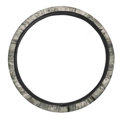 Beige Digital Camo Pattern Print Car Steering Wheel Cover