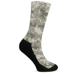 Beige Digital Camo Pattern Print Crew Socks