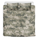 Beige Digital Camo Pattern Print Duvet Cover Bedding Set