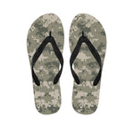 Beige Digital Camo Pattern Print Flip Flops