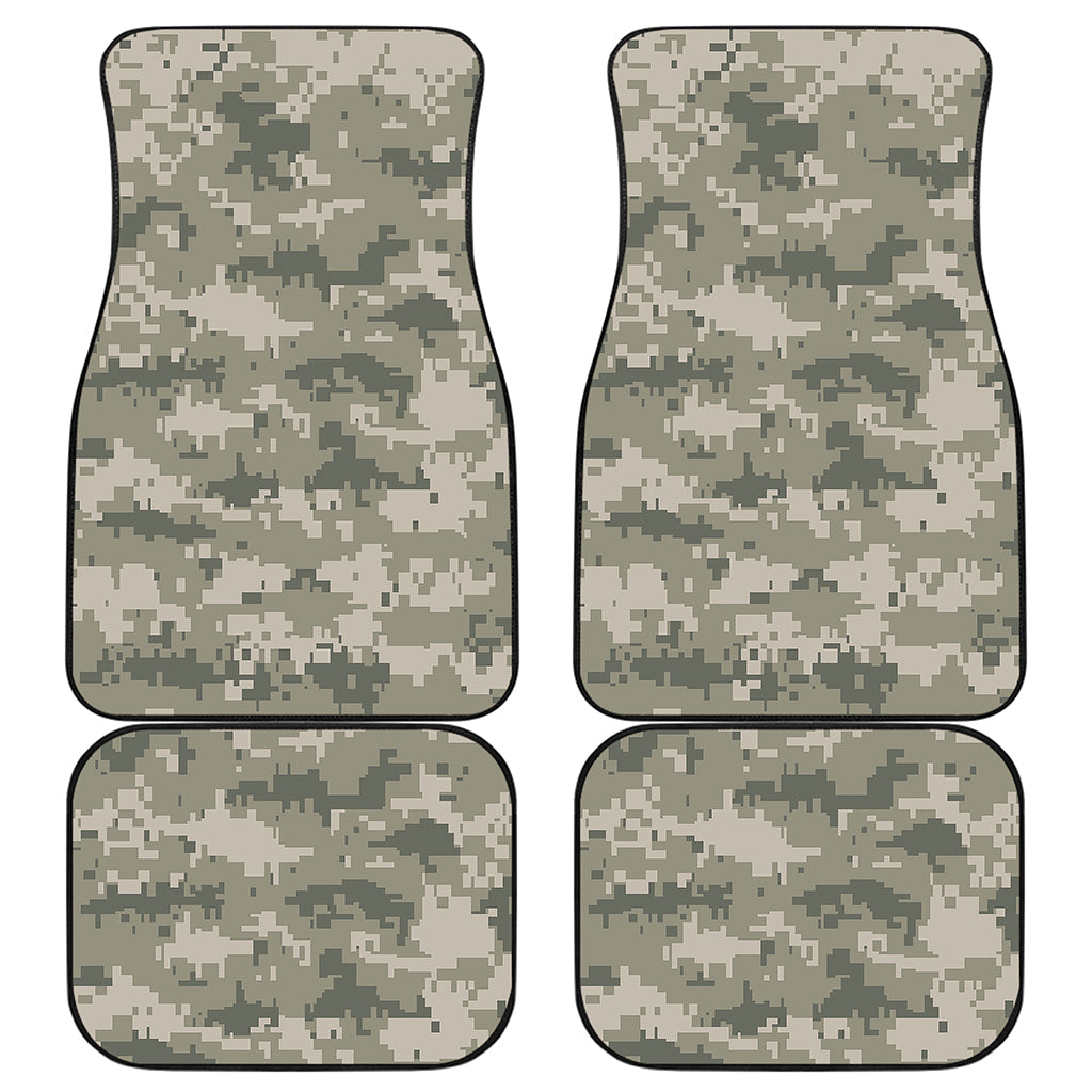 Beige Digital Camo Pattern Print Front and Back Car Floor Mats