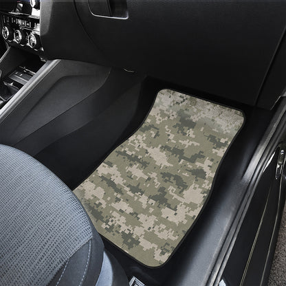 Beige Digital Camo Pattern Print Front Car Floor Mats