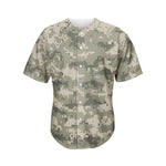 Beige Digital Camo Pattern Print Men's Baseball Jersey