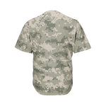 Beige Digital Camo Pattern Print Men's Baseball Jersey