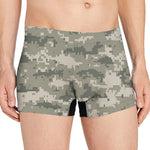 Beige Digital Camo Pattern Print Men's Boxer Briefs