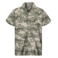 Beige Digital Camo Pattern Print Men's Short Sleeve Shirt