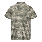 Beige Digital Camo Pattern Print Men's Short Sleeve Shirt