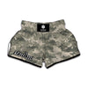 Beige Digital Camo Pattern Print Muay Thai Boxing Shorts