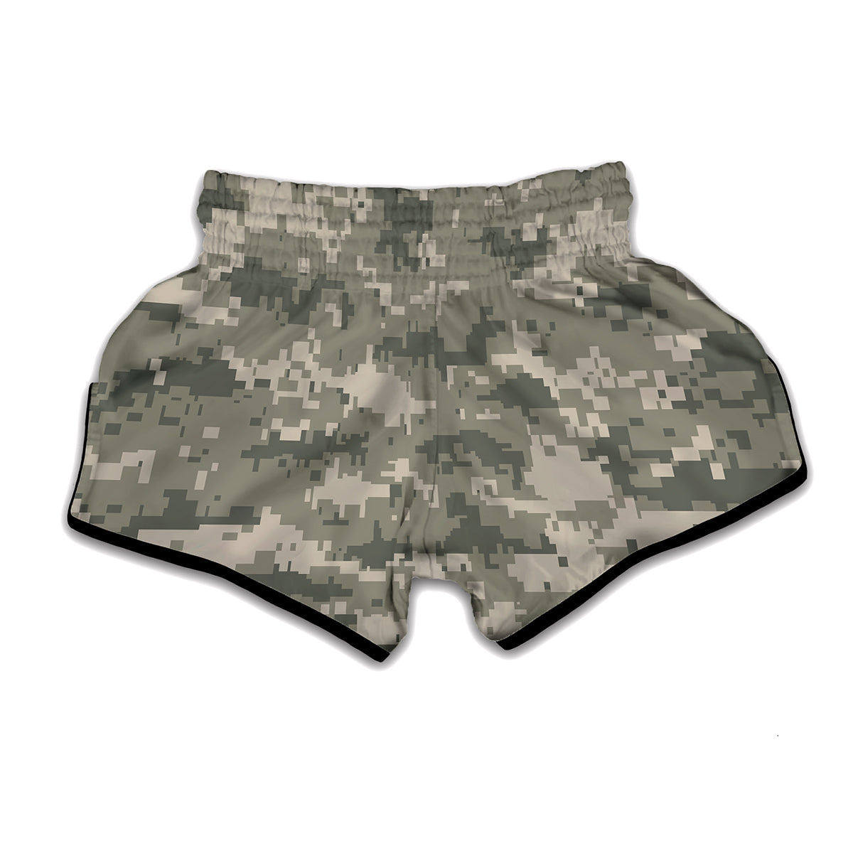 Beige Digital Camo Pattern Print Muay Thai Boxing Shorts