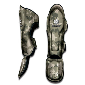 Beige Digital Camo Pattern Print Muay Thai Shin Guard